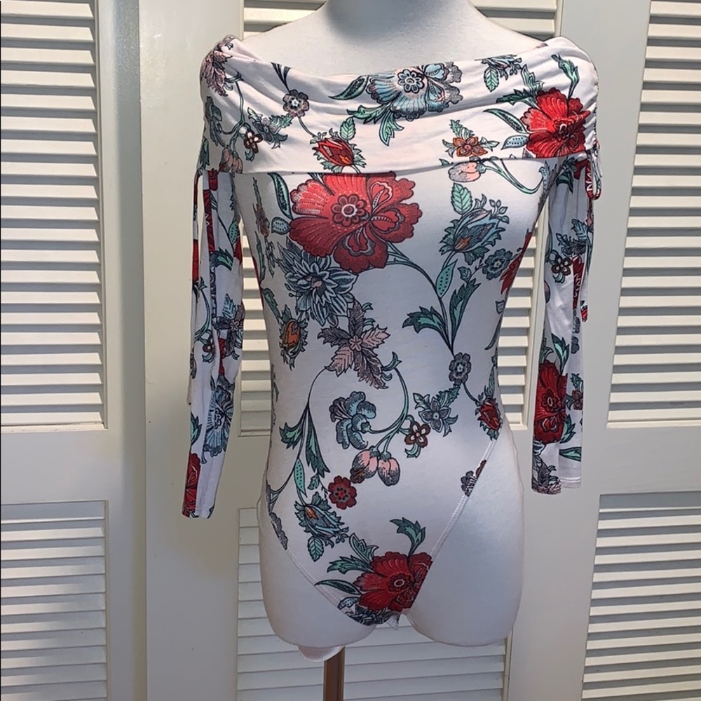 Cream floral one piece
